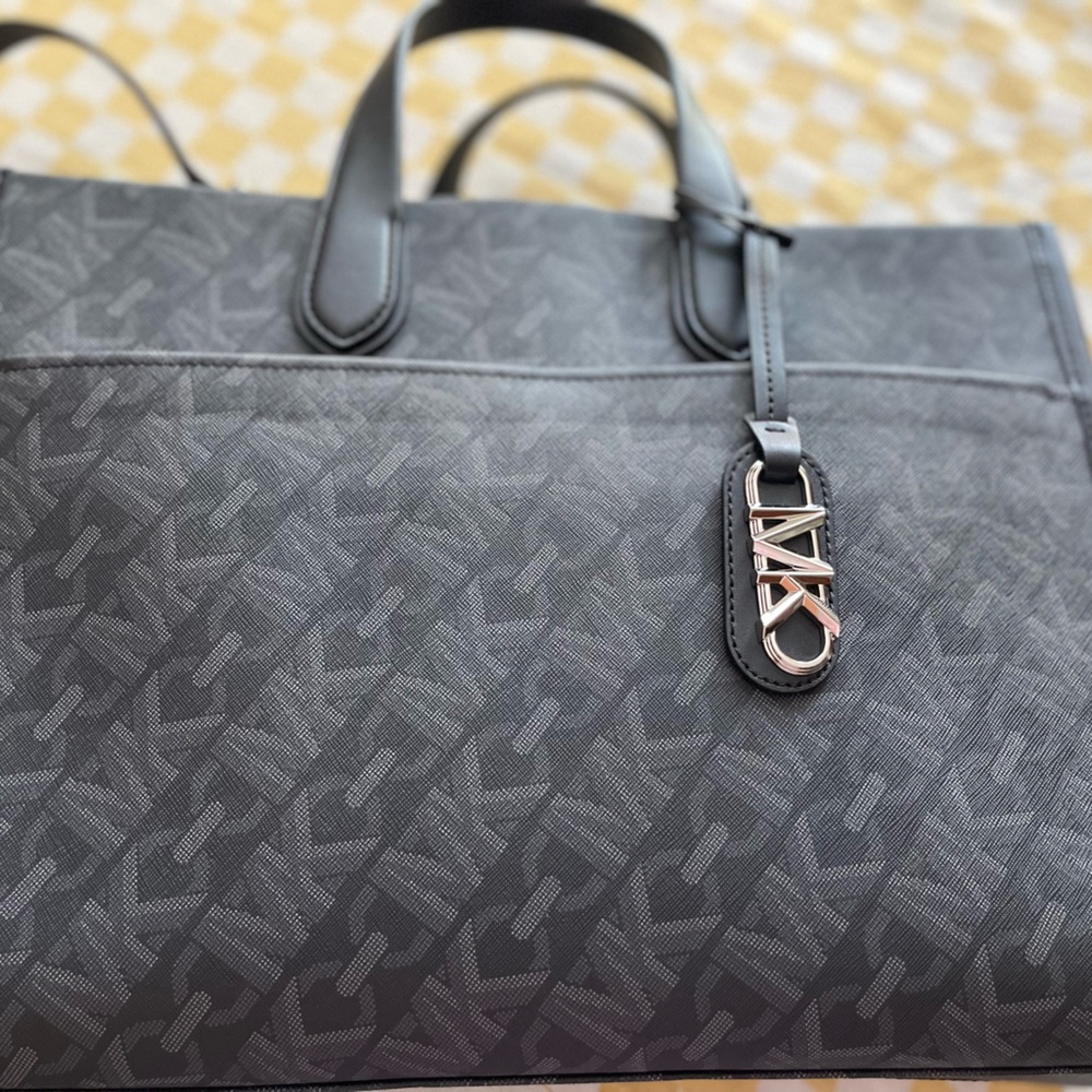 Michael Kors Black/Gray Monogram Tote